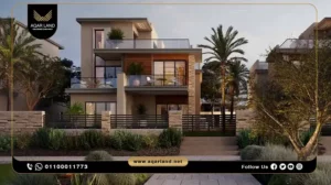 تاون هاوس بمساحة 268 متر مربع كمبوند ذا استيتس الشيخ زايد