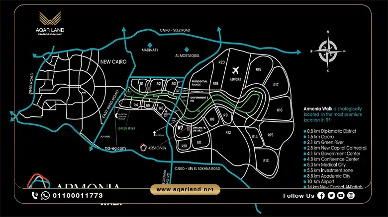 Location of Armonia Walk Mall New Capital