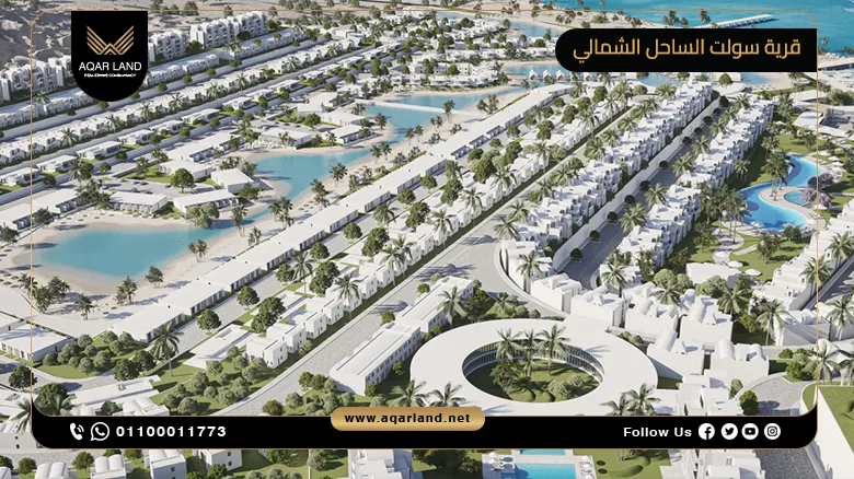 موقع قرية سولت رأس الحكمة على شاطئ البحر الأبيض المتوسط