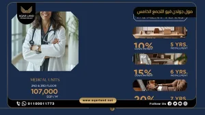 مكتب إداري بمساحة 40 متر مربع مول جولدن فيو التجمع الخامس