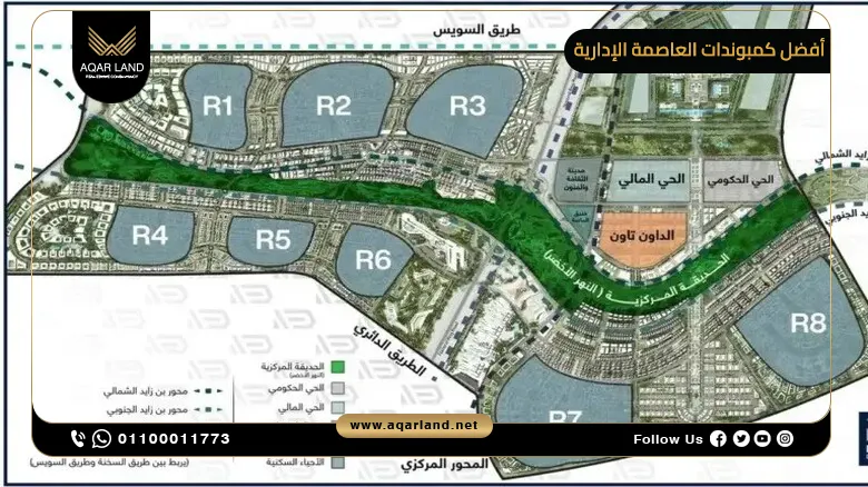 خريطة كمبوندات العاصمة الإدارية الجديدة خريطة كمبوندات العاصمة الإدارية الجديدة