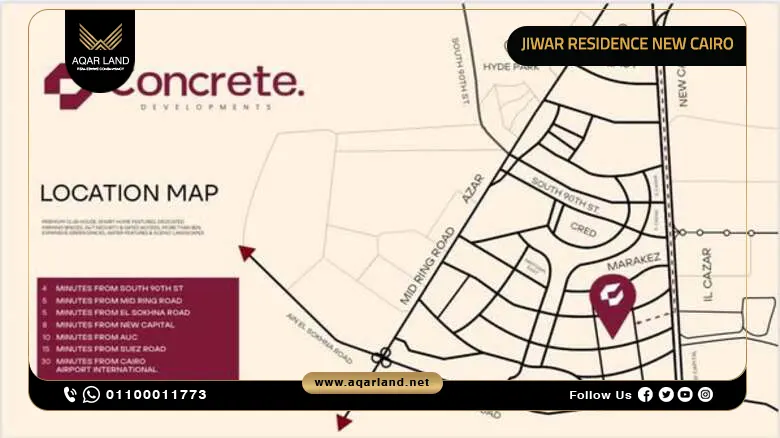 Location of Jiwar Residence New Cairo