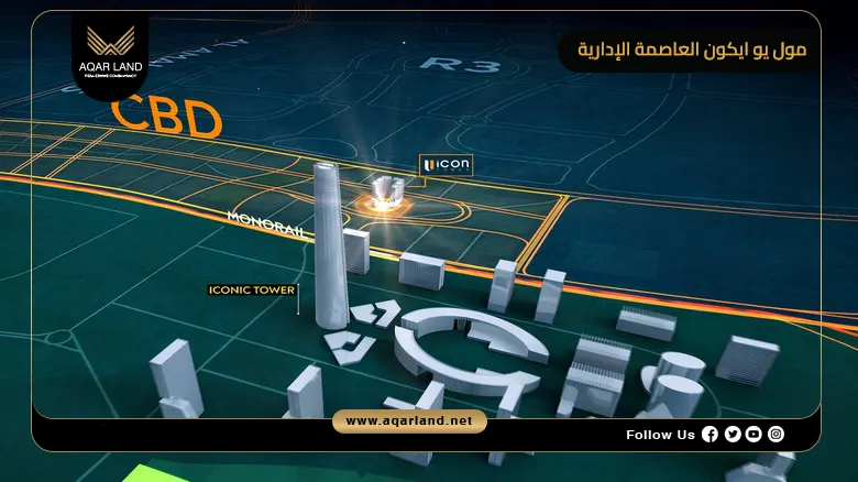 مكتب إداري 57م للبيع في يو ايكون العاصمة الإدارية
