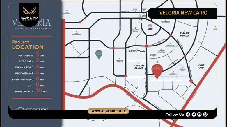 Location of Veloria New Cairo Location of Veloria New Cairo