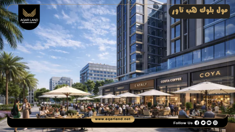 مول بلوك هب تاور العاصمة الإدارية 2026 Mall Bloc Hub Tower New Capital 4 تصميم ومساحة مول بلوك هب تاور العاصمة الإدارية
