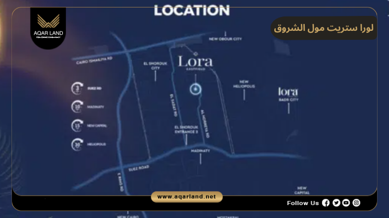 لورا ستريت مول الشروق 2026 Lora Street Mall El Shorouk 2 موقع مشروع لورا ستريت الزعيم هولدينج